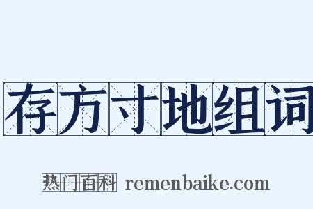 存方寸地组词是什么意思的图片